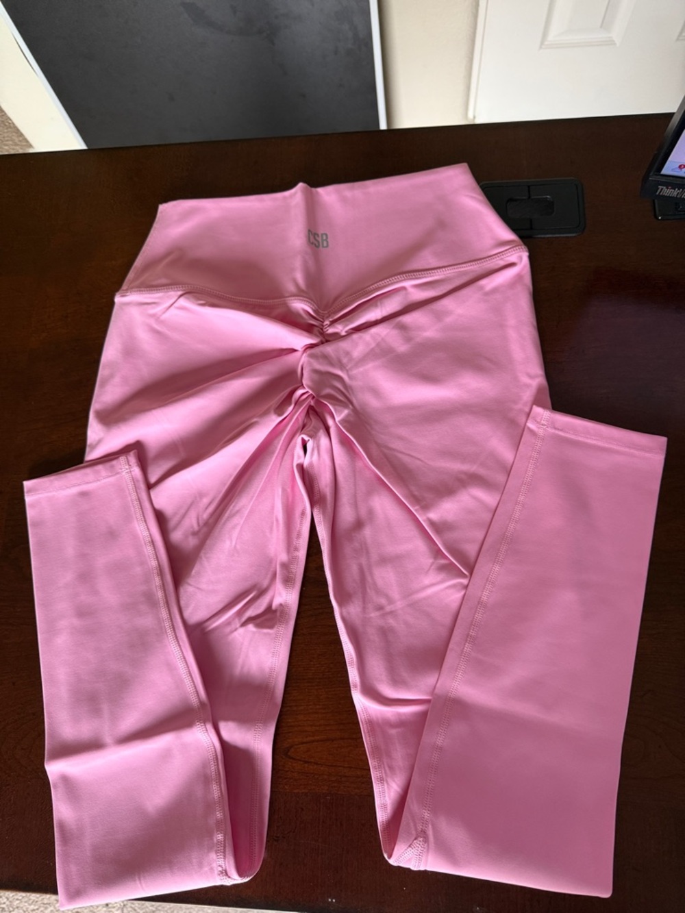Crop Shop Boutique Pink High-Waist Scrunch Seam Leggings
